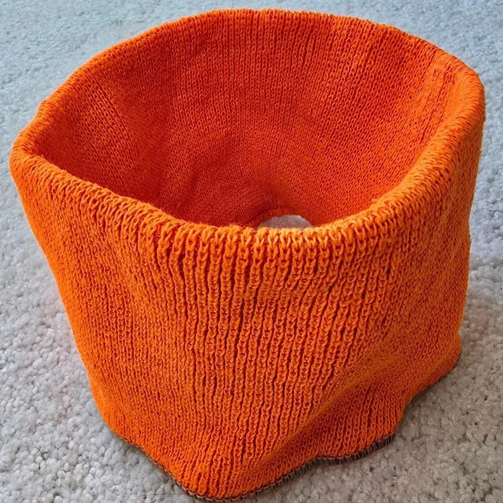 Blaze Orange Hunting Neck Warmer Gaiter Ear Band‎ 1980s Vintage